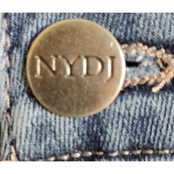 NYDJ Wide Leg Jeans Size 14‎ Blue Wash Lift Tuck Technology High Rise - Picture 4 of 9